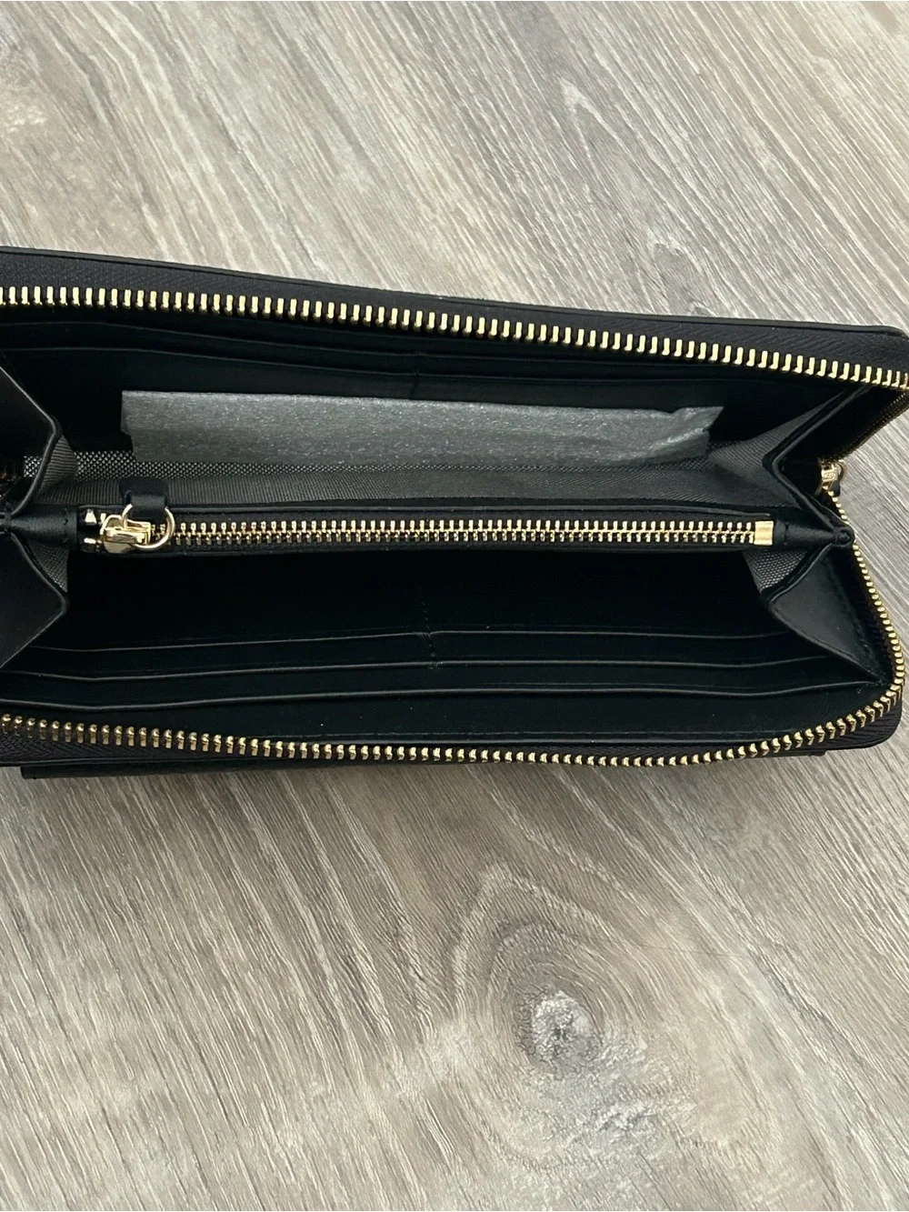 Cole Haan Black Leather Wallet with Gold Hardware